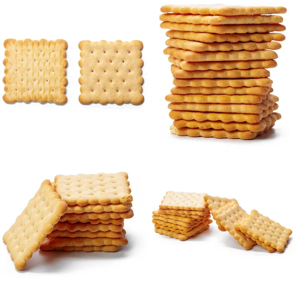 Snacks de galleta aislados sobre fondo blanco — Foto de Stock