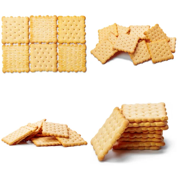 Cracker snacks geïsoleerd op witte achtergrond — Stockfoto