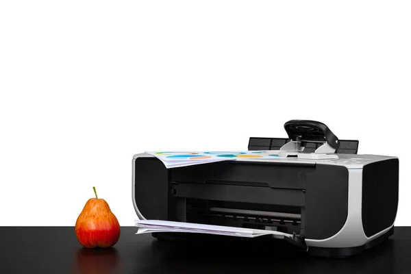 Laser home printer on table against white backgorund — Stock Photo, Image