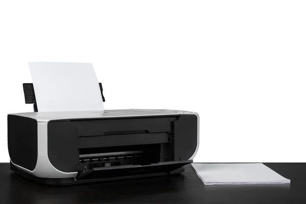 Laser home printer on table against white backgorund — Stock Photo, Image