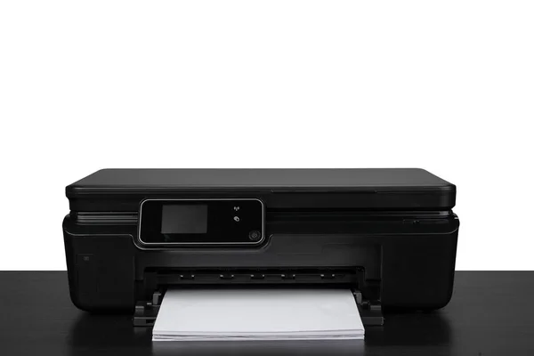 Laser home printer on table against white backgorund — Stock Photo, Image