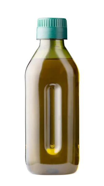 Frasco de azeite isolado sobre fundo branco — Fotografia de Stock
