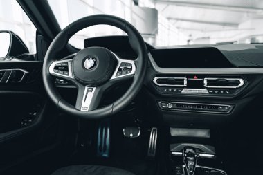 KRASNODAR, RUSSIA - NOVEMBER 19, 2020: BMW 2 Series Gran Coupe steering wheel