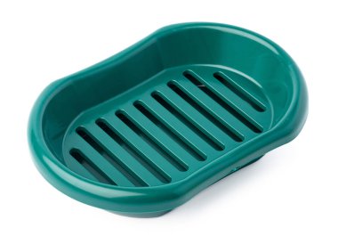 Boş plastik sabun kabı beyaza izole edilmiş.
