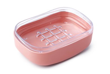 Boş plastik sabun kabı beyaza izole edilmiş.