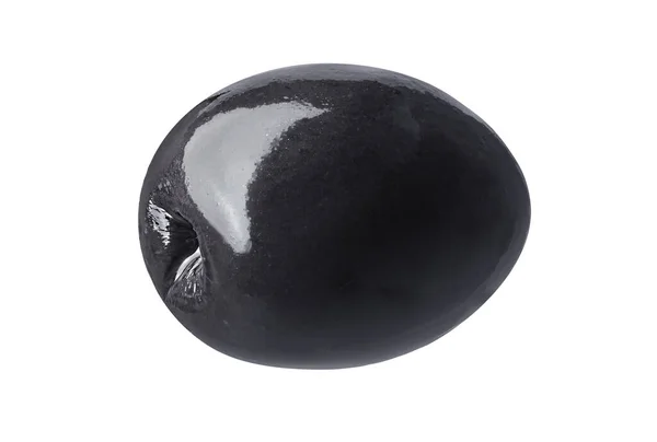 Single black olive isolated on white background — Stock Photo, Image