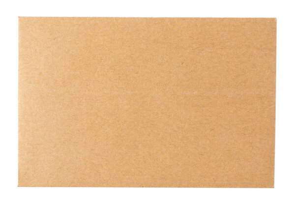 Recycled craft paper envelope isolated white background