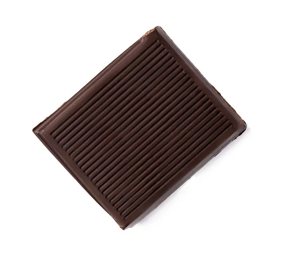 Kawałek ciemnej czekolady na białym tle — Zdjęcie stockowe