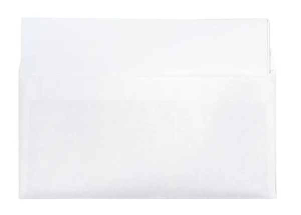 Envelope em branco isolado sobre fundo branco — Fotografia de Stock