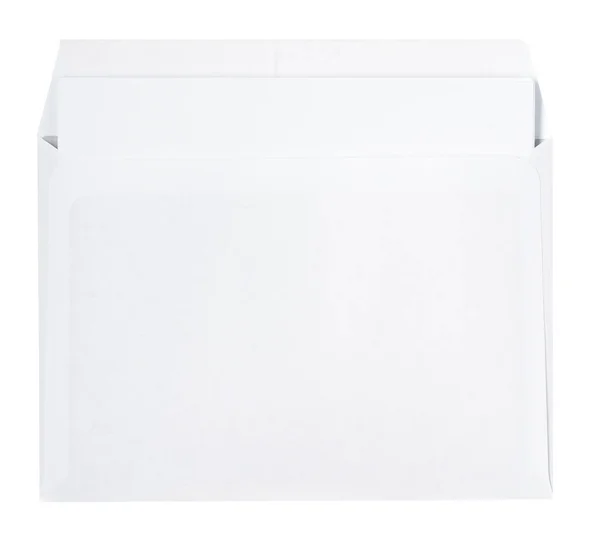 Blanco envelop geïsoleerd op witte achtergrond — Stockfoto