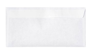 Beyaz zarf C4 izole edilmiş arka plan. en üstteki görünüm