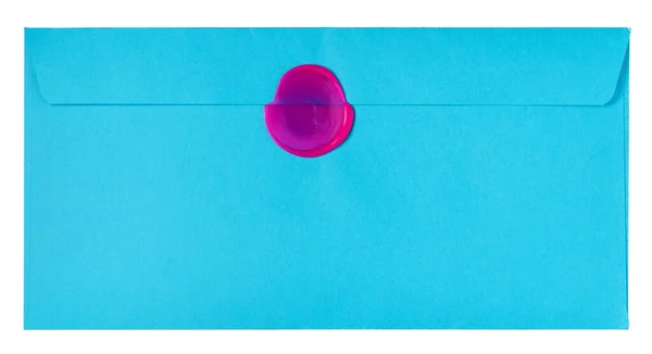 Mavi zarf beyaz arkaplanda izole edildi — Stok fotoğraf