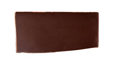 Beyaz arka planda izole edilmiş koyu çikolata parçası