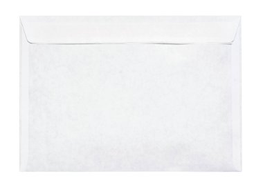 Beyaz zarf C4 izole edilmiş arka plan. en üstteki görünüm