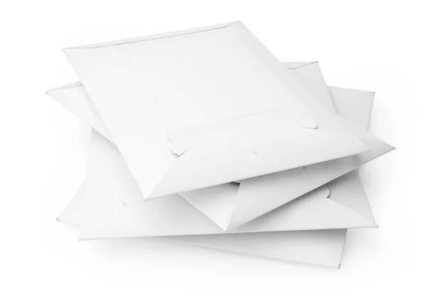 Empilement d'enveloppes sur fond blanc — Photo
