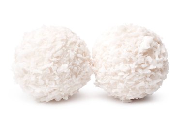 Tatlı, yuvarlak hindistan cevizi şekeri.