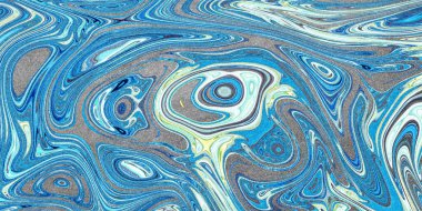 Renkli sıvı sanat, parlak metalik girdaplar, girdaplar