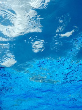 Su yüzeyi su altında, yüzme havuzu yüzey su arka planı