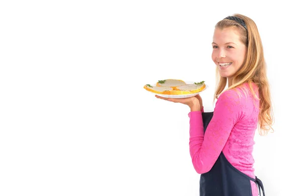 Mujer Sosteniendo Comida Sana Vegana Cruda Calabaza Vegana Cruda Concepto —  Fotos de Stock