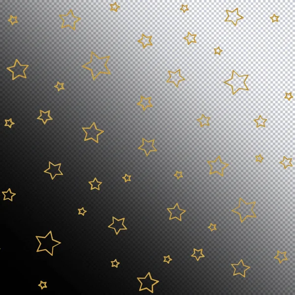 Gold Christmas Stars Transparent Background Christmas Decoration Seamless — Stock Photo, Image
