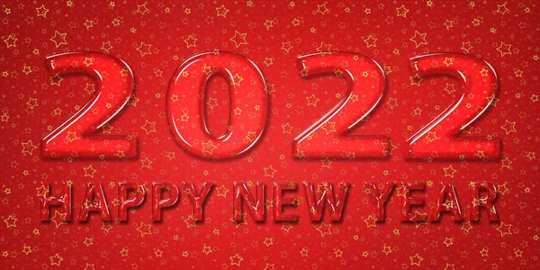 Red 2022 Happy New Year Background New Year Red Background — Stock Photo, Image