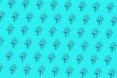 Ankh Sembolü, Yaşam İşaretinin Anahtarı, Turkuaz mavi arkaplan