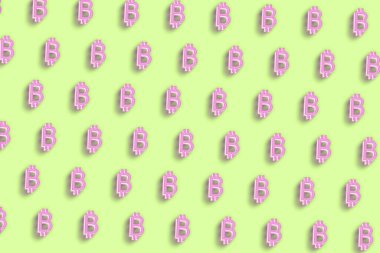 Bitcoin Sembolü, BTC Kripto para birimi sembolü, Blokzincirleme kripto para birimi, Sarı minimal arkaplan