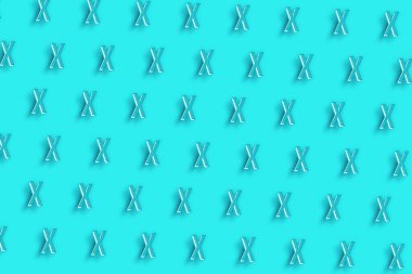 Chi işareti. Chi harfi, Yunan Alfabesi Sembolü, Turkuaz mavi arkaplan