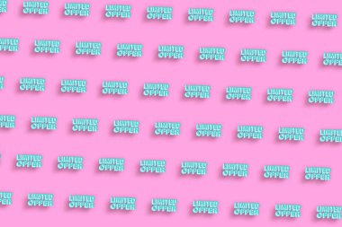 sınırlı teklif, modern afiş, sınırlı teklif metni, pembe minimal arkaplan