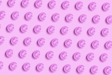 Ay ve yıldız İslam Sembolü, İslami sembol, Pembe minimal arkaplan