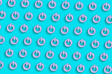 Güç düğmesi işareti, Güç Düğmesi sembolü, Turkuaz mavi minimalist arkaplan