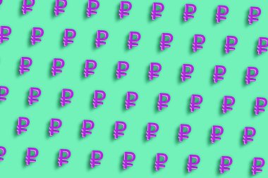 Rus Rublesi, Rub Rublesi, Para birimi sembolü, yeşil asgari arkaplan