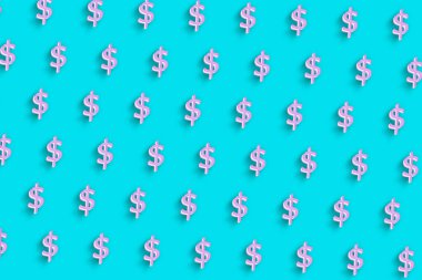 ABD Doları, ABD Doları Para Birimi, Para Birimi Sembolü, Turkuaz Mavi Minimalist Arkaplan