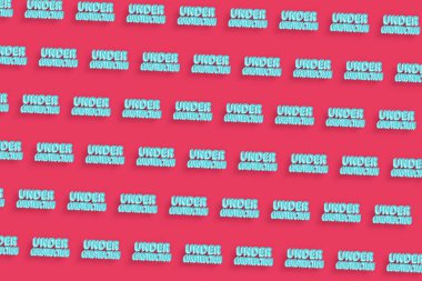 İnşaat tasarımı, web sitesi geliştirme konsepti İnşaat altında, Kırmızı minimal arkaplan