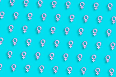 Venüs işareti, Venüs Gezegeni Sembolü, Turkuaz mavi minimalist arkaplan