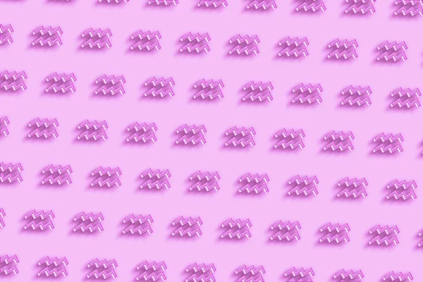 Знак Зодиака Аквариума Фон Астрологии Гороскопа Минимальный Фон Аквариума Розовый — стоковое фото
