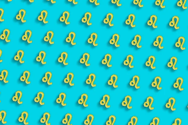 Leo burç işareti, burç astrolojisi arka plan, Leo en düşük arkaplan, turkuaz mavi arka plan