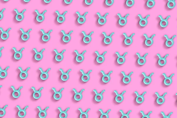Taurus Zodiac Sign Taurus Minimal Background Pink Minimal Background — Stock Photo, Image