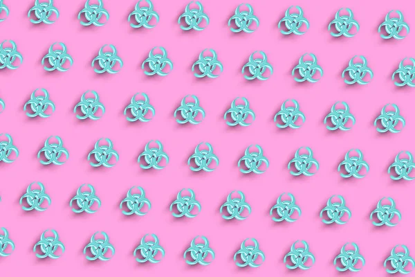 Biyolojik tehlike sembolü, biyolojik tehlike işareti, biyolojik tehlike, pembe minimal geçmiş