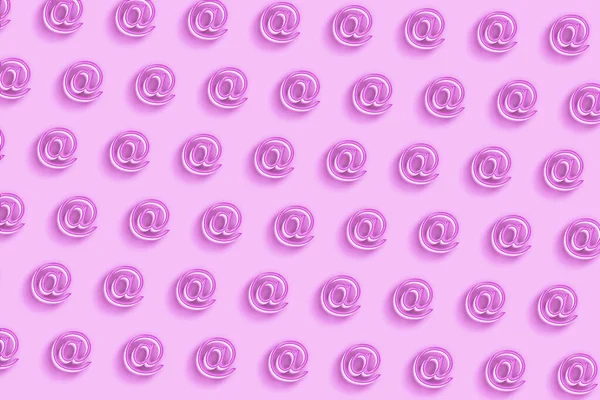 Simbolo Mail Segno Icona Della Posta Sfondo Minimo Rosa — Foto Stock