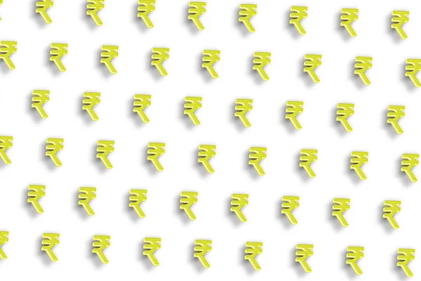 Indiai Rúpia Inr Rúpia Pénznem Monetáris Valuta Szimbólum Fehér Minimális — Stock Fotó