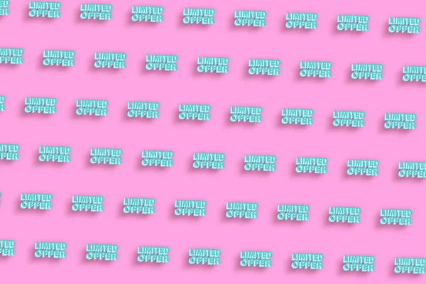 限定オファー 現代のバナー 限定オファーテキスト ピンクの最小限の背景 — ストック写真