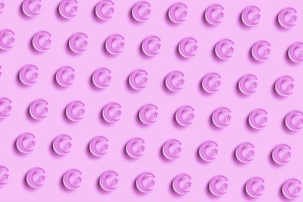 Ay ve yıldız İslam Sembolü, İslami sembol, Pembe minimal arkaplan