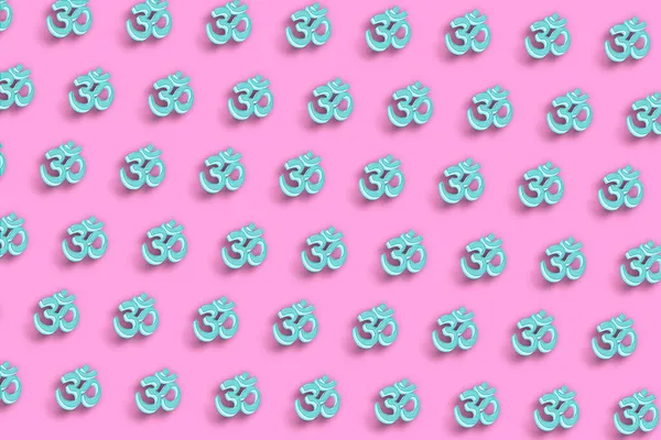 Om, Aum sembolü, nihai gerçeklik, pembe minimal arkaplan