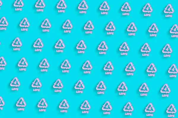 Ldpe Plastikowy Symbol Recyklingu Ldpe Turkusowy Niebieski Minimalistyczne Tło — Zdjęcie stockowe
