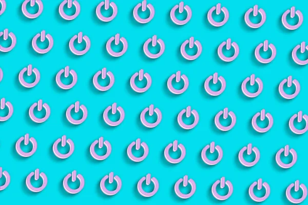 Σημάδι Power Button Σύμβολο Power Button Τυρκουάζ Μπλε Μινιμαλιστικό Φόντο — Φωτογραφία Αρχείου
