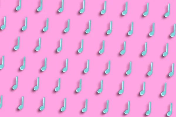 Simbolo Della Nota Quarto Sfondo Musicale Sfondo Minimo Rosa — Foto Stock