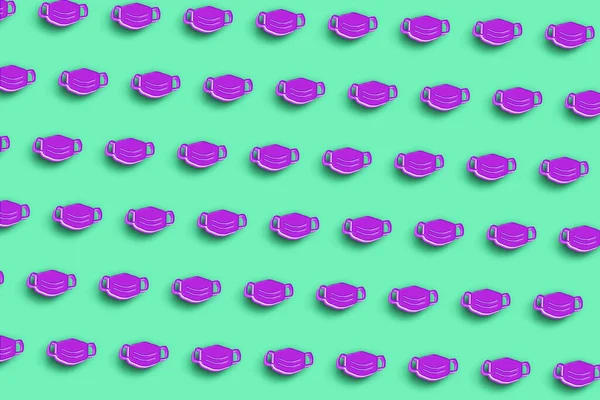 Tıbbi maske, solunum maskesi, Coronavirus kişisel koruması, covid 19 önleme maskesi, yeşil asgari arkaplan