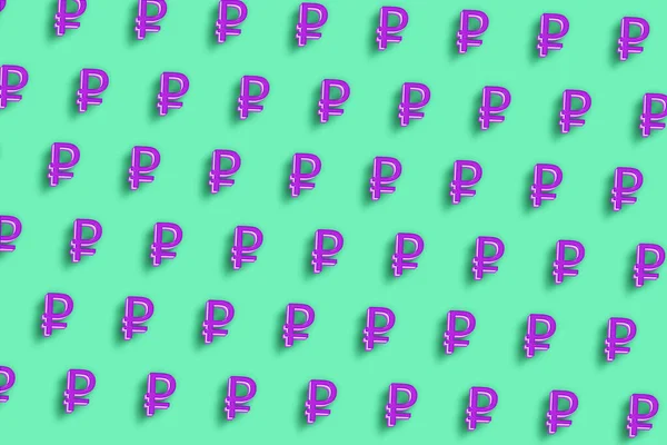 Rus Rublesi, Rub Rublesi, Para birimi sembolü, yeşil asgari arkaplan