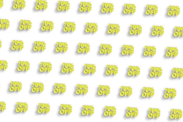 Satış ve indirim etiketi, etiket veya rozet fiyatı, yüzde 70 indirim, beyaz minimum özgeçmiş